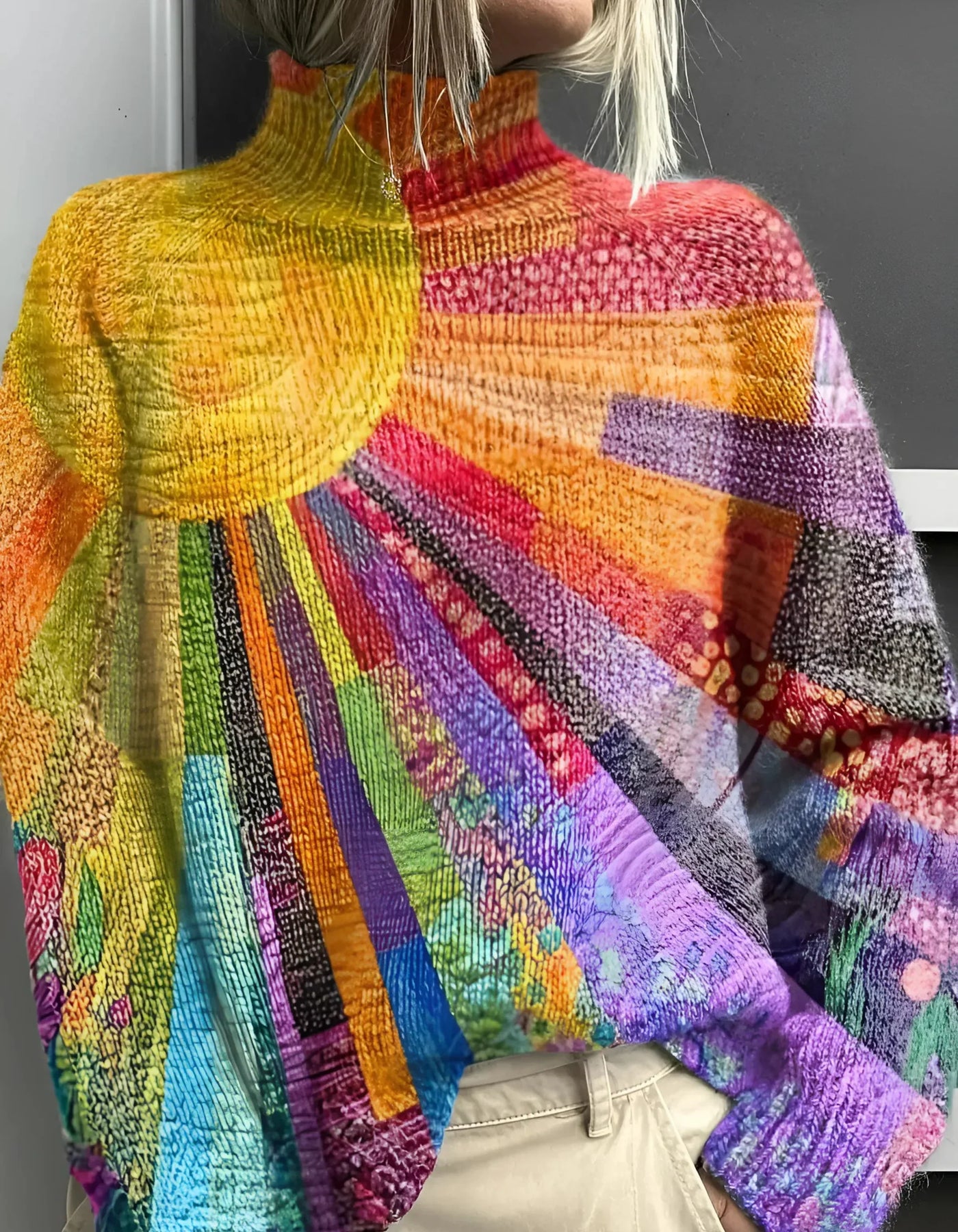 Ada | Cheerful Colourful Roll Neck Jumper – True Form Boutique Sydney